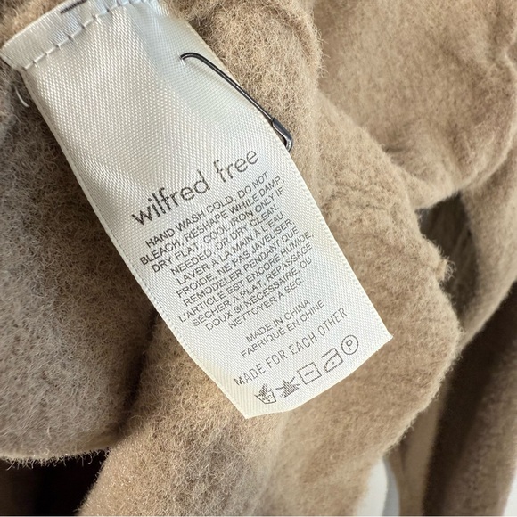 Wilfred Free Hush Knit Shitake V Neck Super Soft Slouchy Oversized Sweater XS - Picture 9 of 15